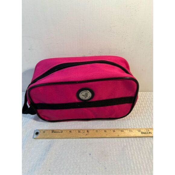 American Trunk Pink travel bag zipper toiletry cosmetic 11x7" - Picture 4 of 5